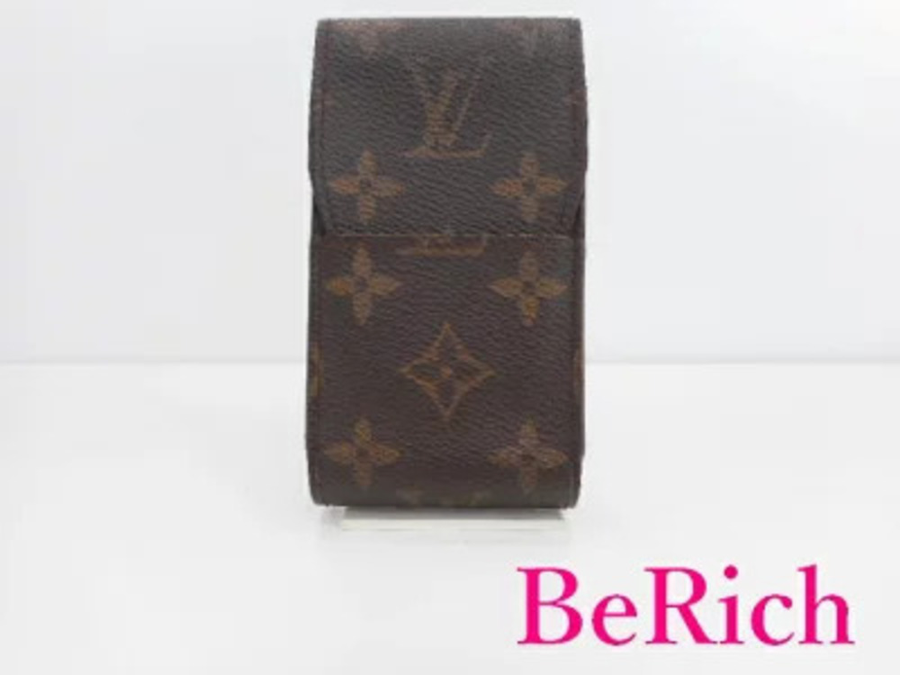 Louis Vuitton Etui Case Monogram Brown Leather Tobacco